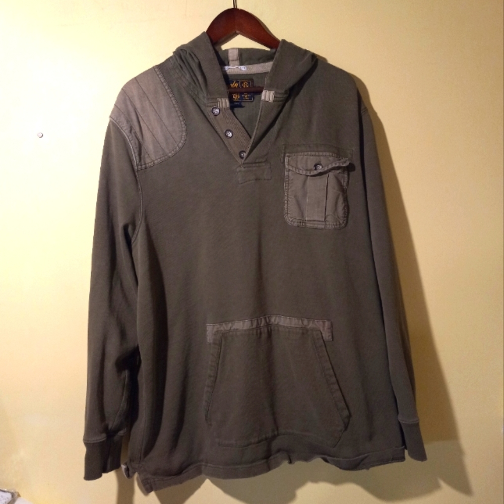 Rugby Ralph Lauren polo Olive Green vintage Hoodie Shirt